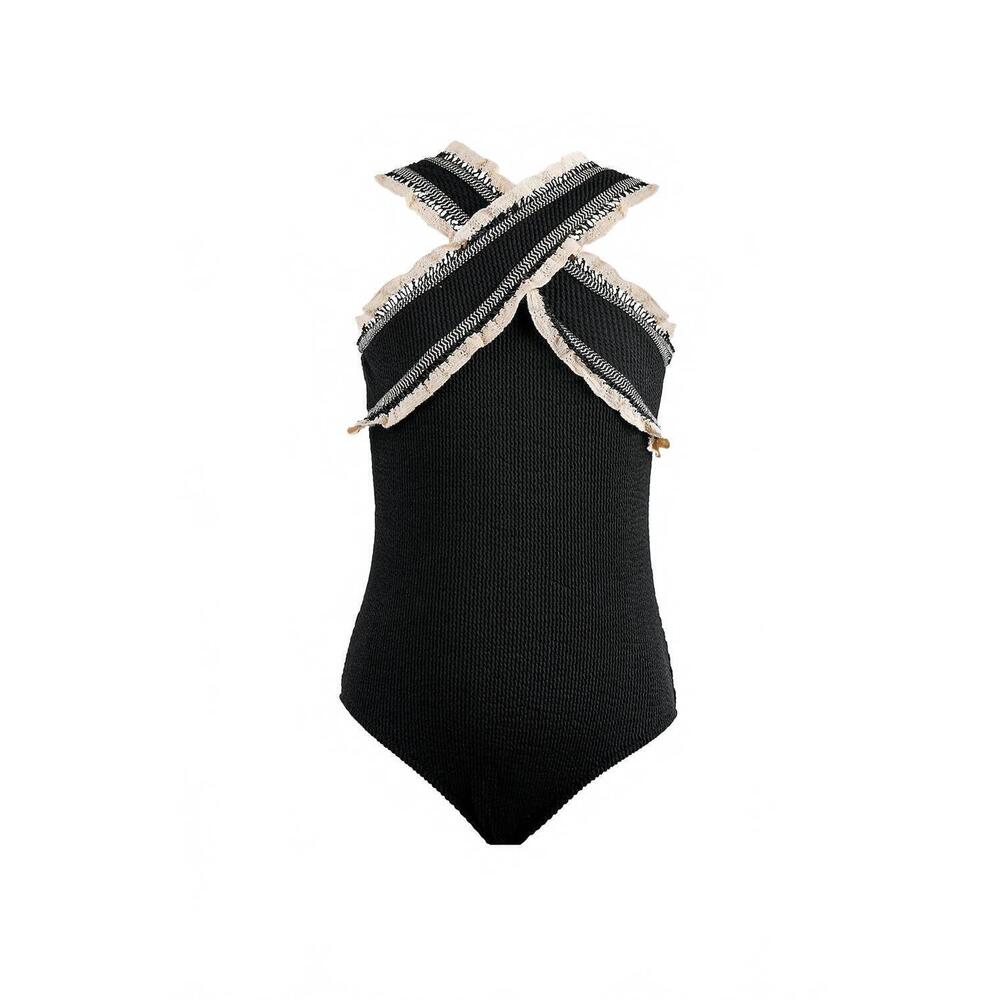 NEW NESSI BYRD girl's ansley one piece swim suit in black